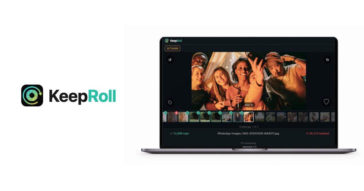 KeepRoll curating a photo library across sources